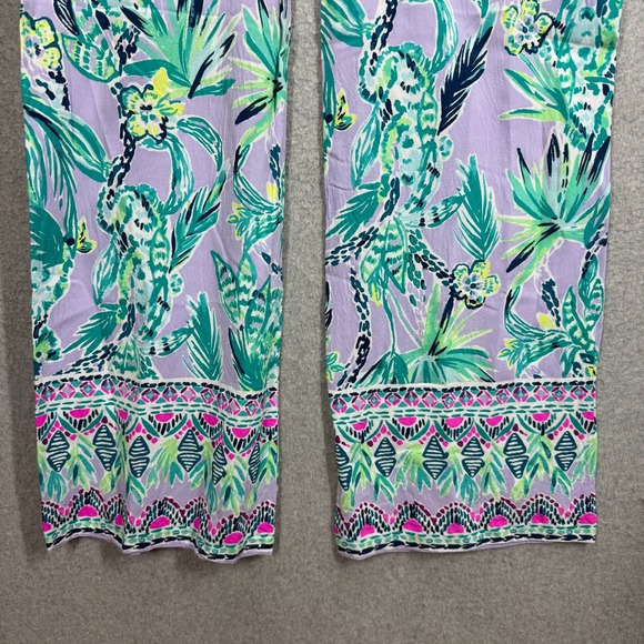 Lilly Pulitzer Bal Harbour Palazzo Pants Womens XXS Tropical Wide Leg Beach - Picture 4 of 10